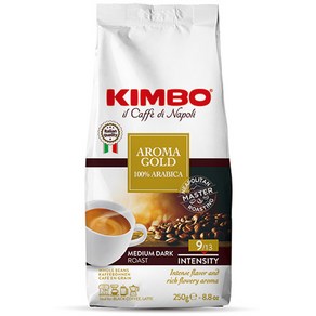 [킴보]KIMBO 아로마골드 아라비카, 홀빈(분쇄안함), 250g, 1개