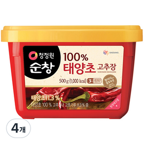 청정원순창 태양초 고추장, 500g, 4개