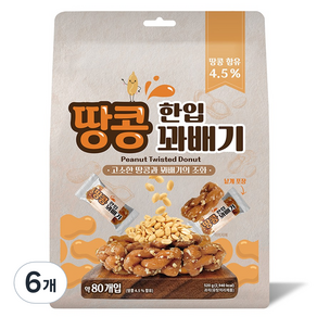 한입 땅콩 꽈배기, 520g, 6개