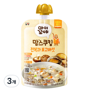 아이꼬야 맘스쿠킹 레토르트 이유식, 혼합맛(전복/표고버섯), 100g, 3개