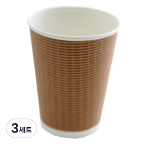 3중 단열 종이컵 엠보싱 크라프트 360ml, 25개, 3세트