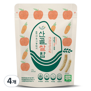 에코맘의산골이유식 산골쌀참, 혼합맛(사과/당근), 25g, 4개