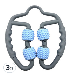LOCUS 4륜 마사지 요가 롤러, 3개, 블루