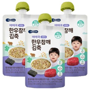 베베쿡 한우 참깨 김죽 실온이유식 후기 100g, 3개