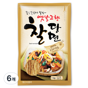 진미 옛날고향찰당면, 1kg, 6개