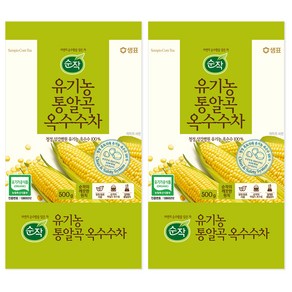 순작 유기농 통알곡 옥수수차, 500g, 2개