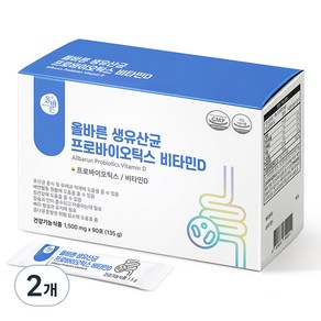 올바른 생유산균 프로바이오틱스 비타민D 90p, 135g, 2개