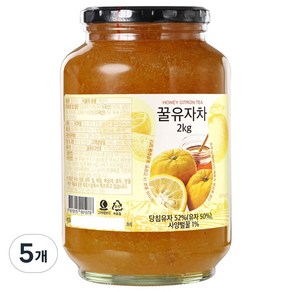 초록원_꿀유자차 2KG, 5개, 1개입