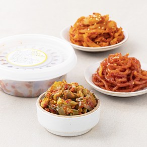 반찬 오이지 무침 120g + 오징어 고추장 진미채 100g + 동치미무 무침 120g