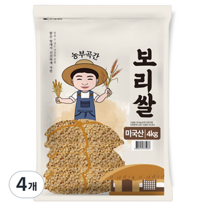 농부곡간 미국산 보리쌀, 4kg, 4개