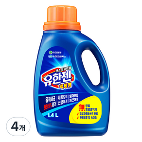 유한젠 액상형 용기 표백제, 4개, 1.4L