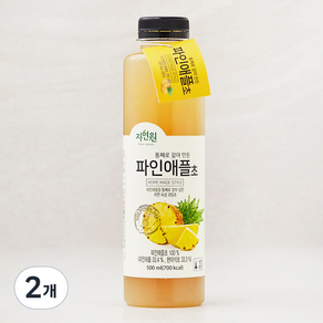 자연원 통째로 갈아 만든 파인애플초, 500ml, 2개