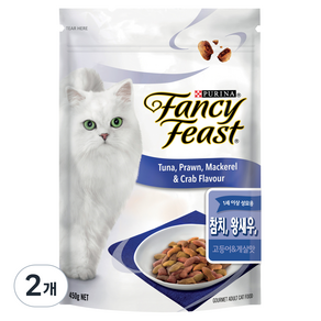 팬시피스트 어덜트 고양이 건식사료, 참치, 450g, 2개