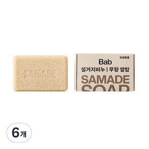 샘크래프트 밥 설거지 비누 설거지바, 120g, 6개