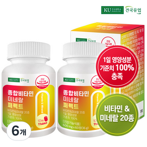 건국유업 종합비타민미네랄 퍼펙트 36g, 60정, 6개