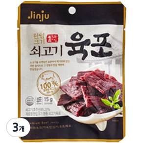 진주햄 천하장사 쇠고기 육포, 15g, 3개