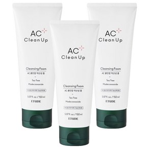에뛰드 AC 클린업 약산성 폼, 150ml, 3개