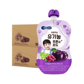 베베쿡 처음먹는 유기농 푸룬과 포도 야채주스, 100ml, 20개