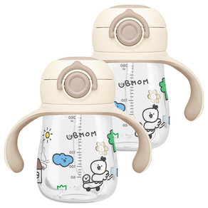 유비맘 트라이탄 데일리 빨대컵 260ml, 2개, 초코