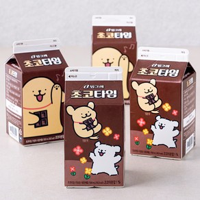 빙그레 초코타임 가공유, 500ml, 4개