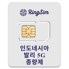 링심 인도네시아발리 5G 종량제 해외여행 유심칩, 1개, 10일, 총 10GB