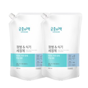 궁중비책 젖병 & 식기세정제 캡리필형, 2개, 400ml