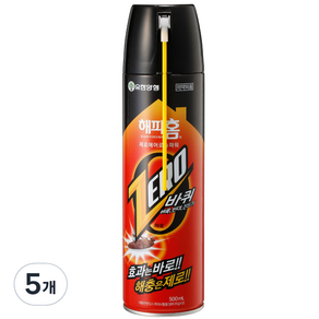 해피홈 제로 에어로솔 파워 살충제 바퀴용, 500ml, 5개