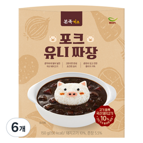 본죽 키즈 포크 유니 짜장, 150g, 6개