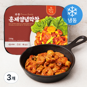 와룡 훈제 양념막창 (냉동), 250g, 3개