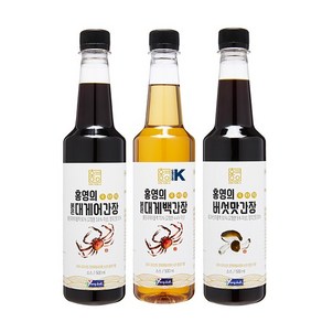 홍영의 간장 선물세트 붉은대게어 500ml + 붉은대게백 500ml + 버섯맛 500ml, 1.5L, 1세트