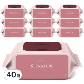 베베숲 시그니처 위드레드 물티슈 캡형, 80g, 70매, 40개