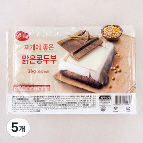 맑은물에 찌개에 좋은 맑은콩 두부, 3kg, 5개