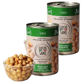 구스토사노 유기농 이집트빈 통조림, 400g, 2개