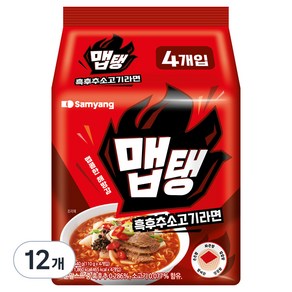 삼양식품 맵탱 흑후추소고기라면 멀티 110g, 12개