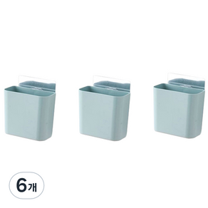 브리스크스타일 벽부착형 다용도 수납박스 주방 욕실소품 정리함 홀더, 민트, 6개