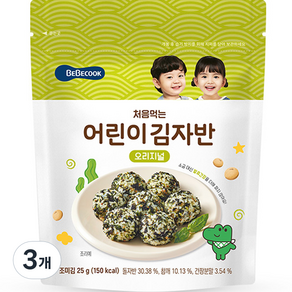 처음 먹는 어린이 김자반, 오리지널, 25g, 3개