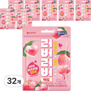 젤리셔스 러버러버 젤리 백도 72g 32개 2304g 1박스