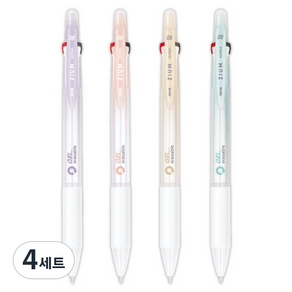 자바펜 지움3겔 지워지는 볼펜 0.5mm 4종 x 2p 세트, 퍼플, 베이지, 민트, 피치, 2세트