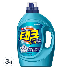 테크 호르몬 특유취 제거 액체세제 드럼용 용기, 2.7L, 3개