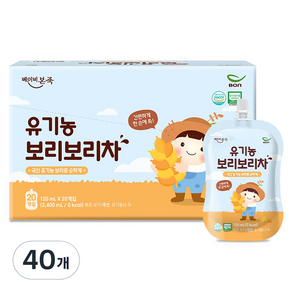 베이비본죽 유기농 보리보리차, 40개, 120ml, 1개입