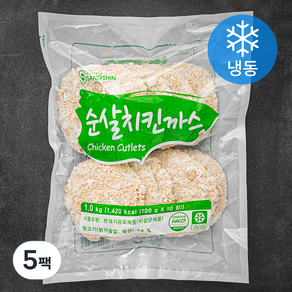 상신 순살 치킨까스 10장 (냉동), 1kg, 5팩