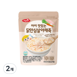 베베스트 아이 맛있는 닭안심살 야채죽, 닭고기, 2개, 150g