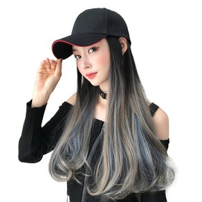 하이유니 C컬 펌 옴브레 헤어 모자가발 60cm