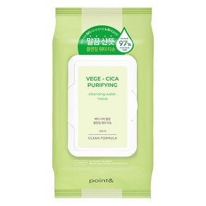 [비건뷰티] 포인트앤 베지 시카 말끔 클렌징 워터 티슈, 100매입, 1개