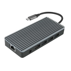 컴썸 C타입 11포트 HDMI USB 3.0 랜선 멀티 허브 CT-210TS, 스페이스그레이, 1개