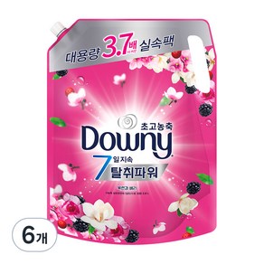 다우니 7일 탈취파워 초고농축 섬유유연제 목련과베리 리필, 2.6L, 6개