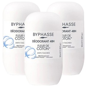 바이빠세 롤 온 데오드란트 코튼플라워 48H, 50ml, 3개