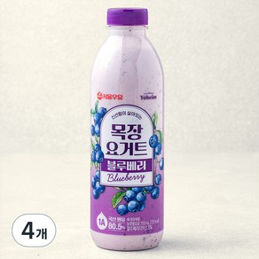 서울우유 신선함이 살아있는 목장 요거트 블루베리, 750ml, 4개