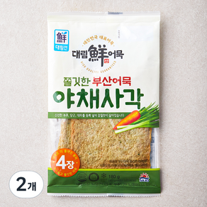 대림선 부산어묵 쫄깃한 야채사각 4장, 180g, 2개