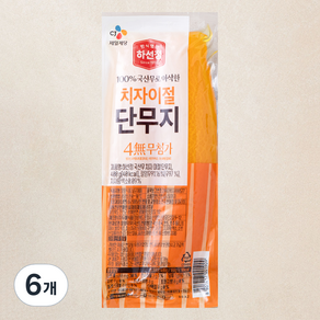 하선정 국내산무 치자 이절 단무지 4무, 400g, 6개